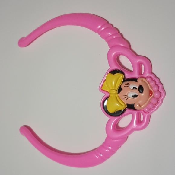 Rare 80s VTG Necklace Minnie Mouse Disney Pink Plastic
